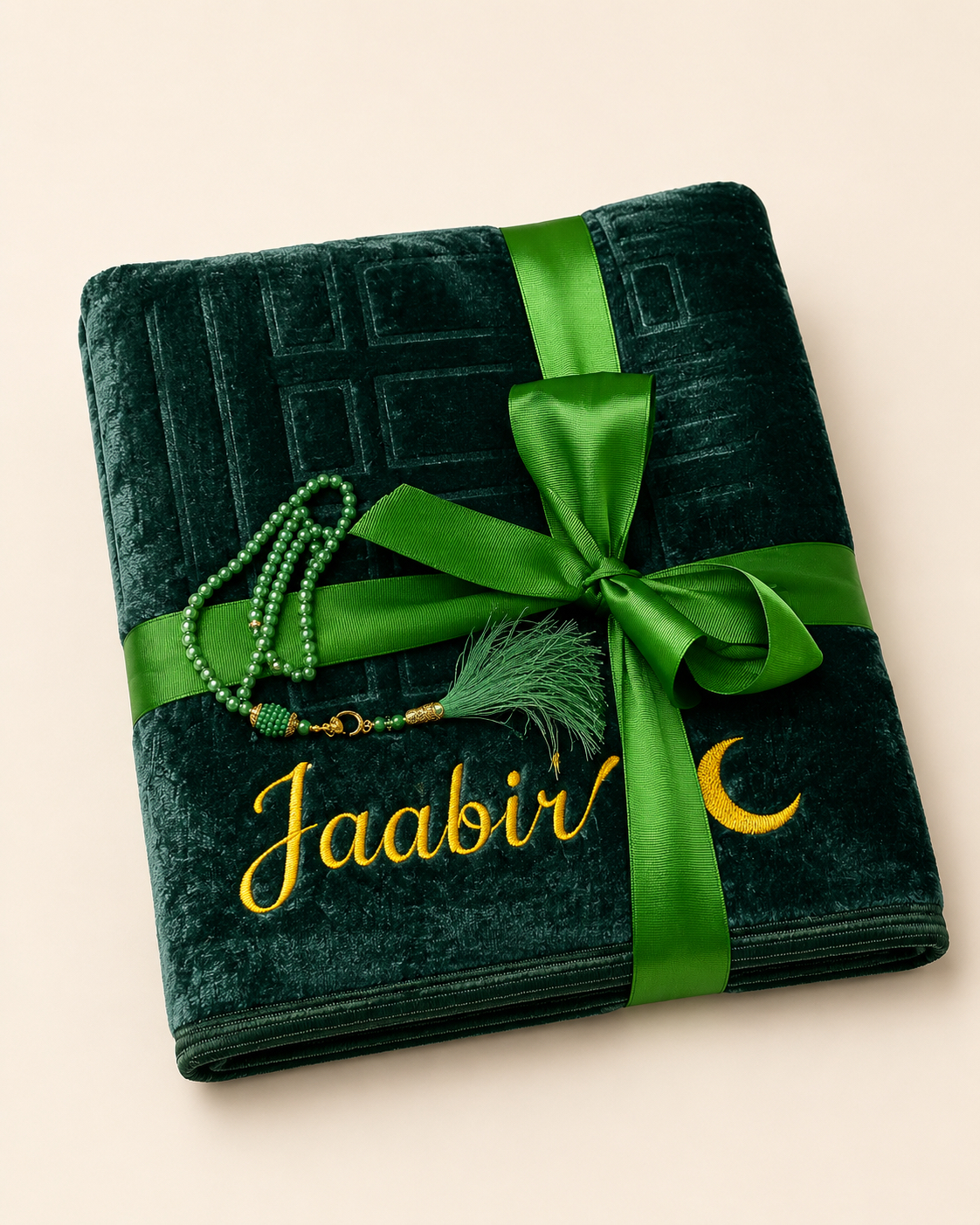 Green prayer mat in box