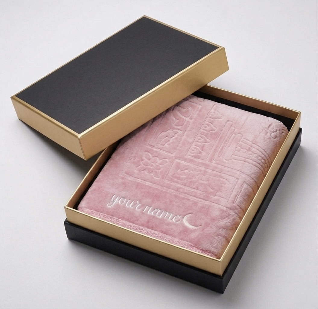 Pink prayer mat in box