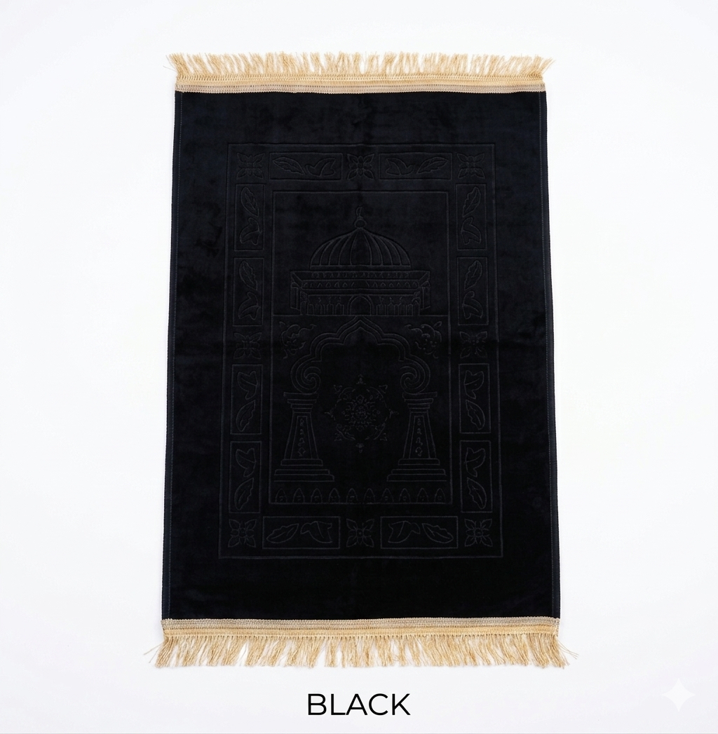 Black prayer mat
